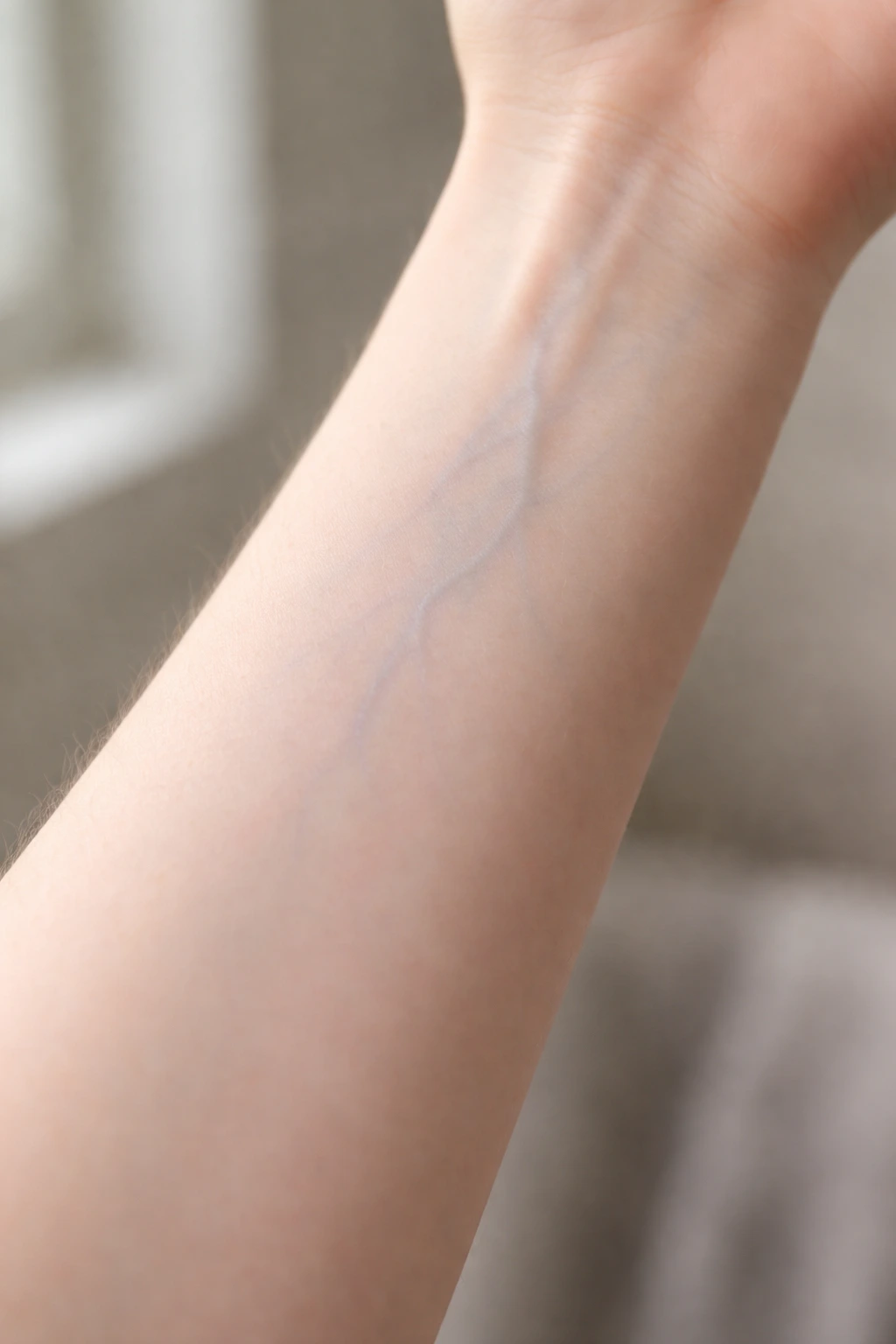 Close-up of cool-toned skin with blue veins illustrating the cool skin spectrum