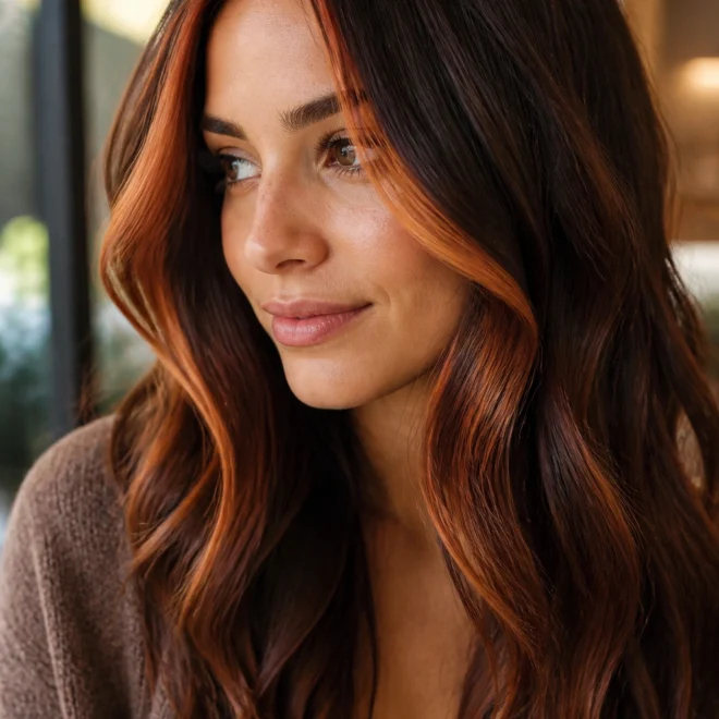 22 Auburn Money Piece Highlights for Brown Hair