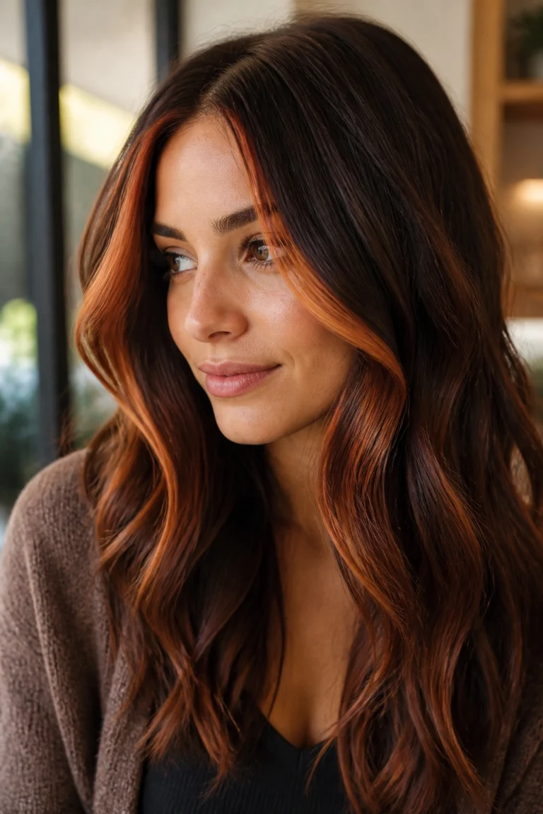 22 Auburn Money Piece Highlights for Brown Hair