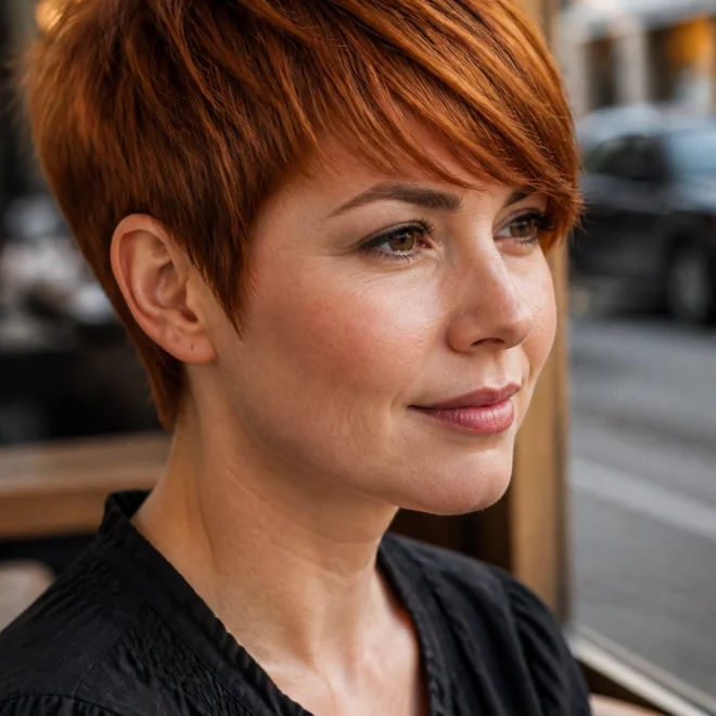 28 Short Red Pixie Cuts for Round Faces