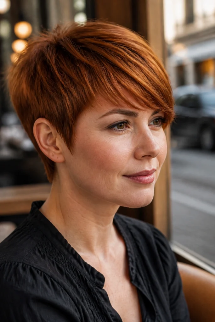 28 Short Red Pixie Cuts for Round Faces