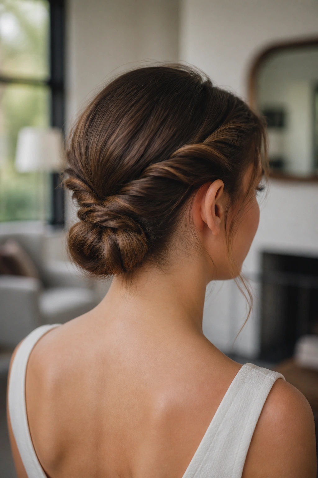Crown-to-nape twist hairstyle on real person