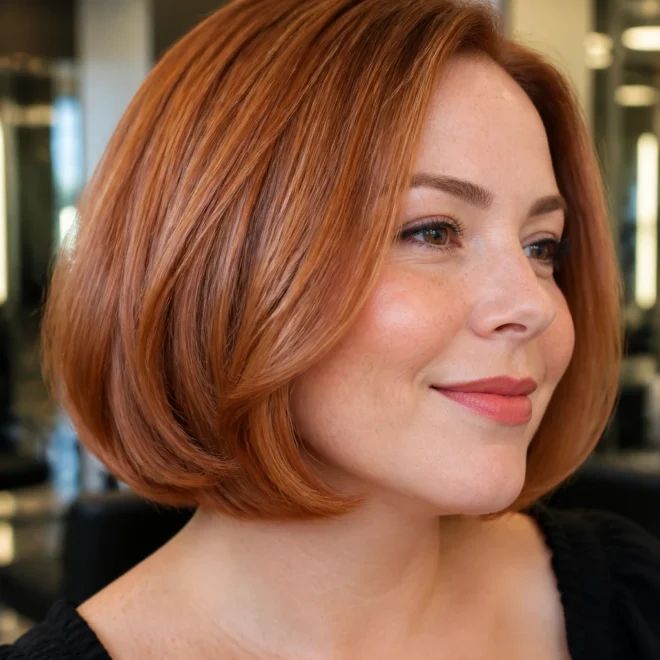 22 Short Strawberry Bob Haircuts for Round Faces