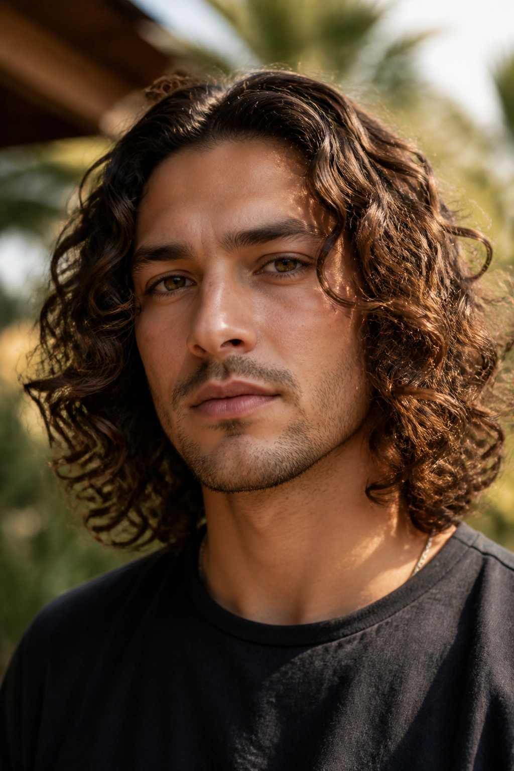 Portrait of a person with shoulder-length curls showing defined bounce