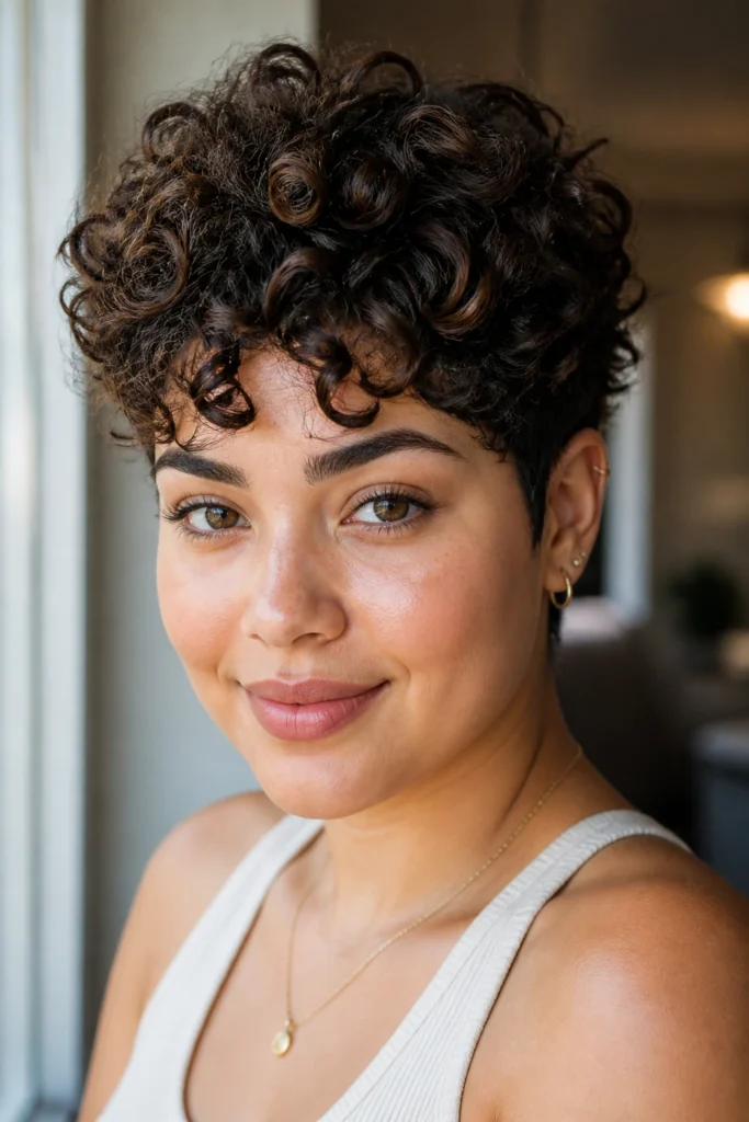 25 Curly Pixie Cuts for Round Faces