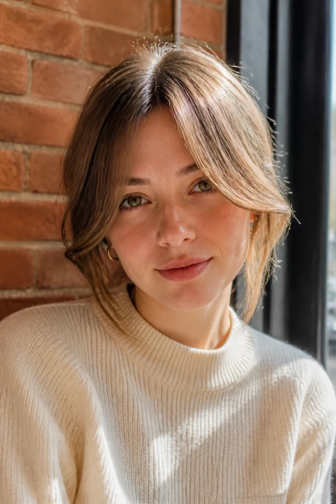 28 Wispy French Bangs Ideas for Round Faces