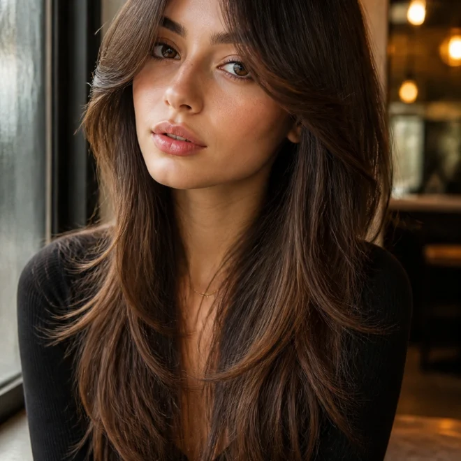 25 Long Layered Haircuts for Round Faces