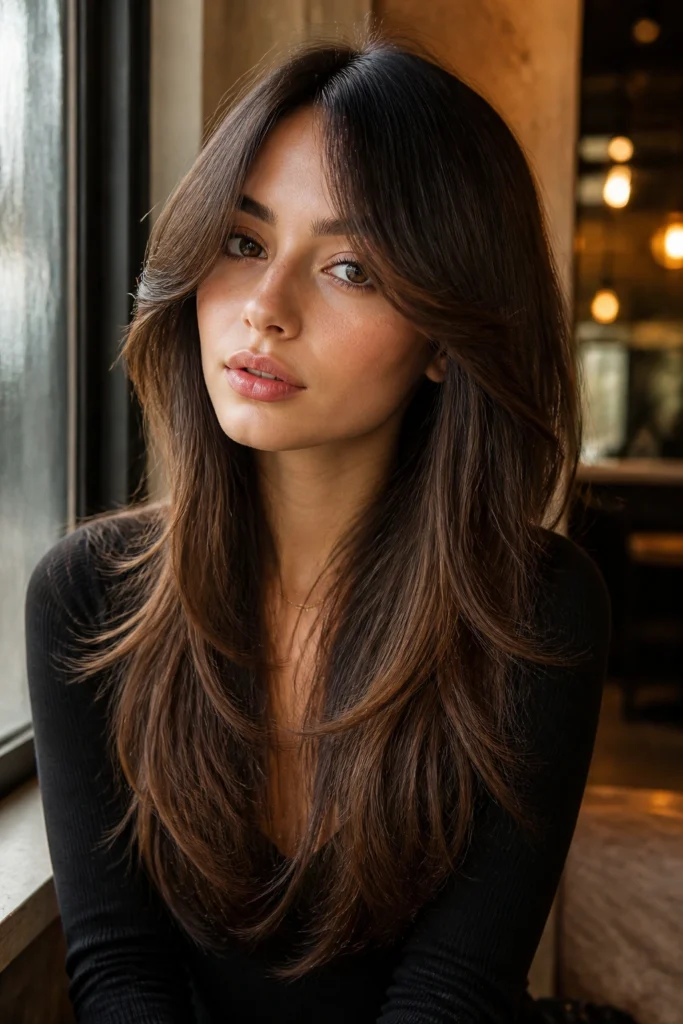 25 Long Layered Haircuts for Round Faces