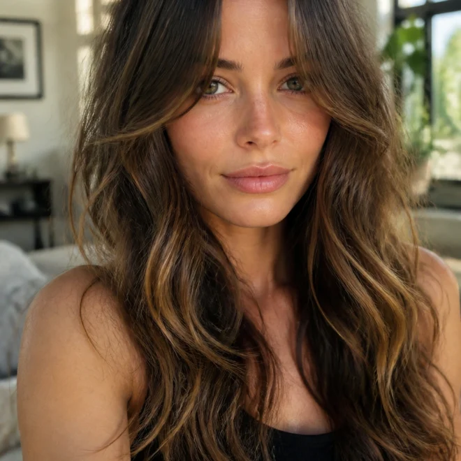 18 Messy Long Hairstyles for Round Faces