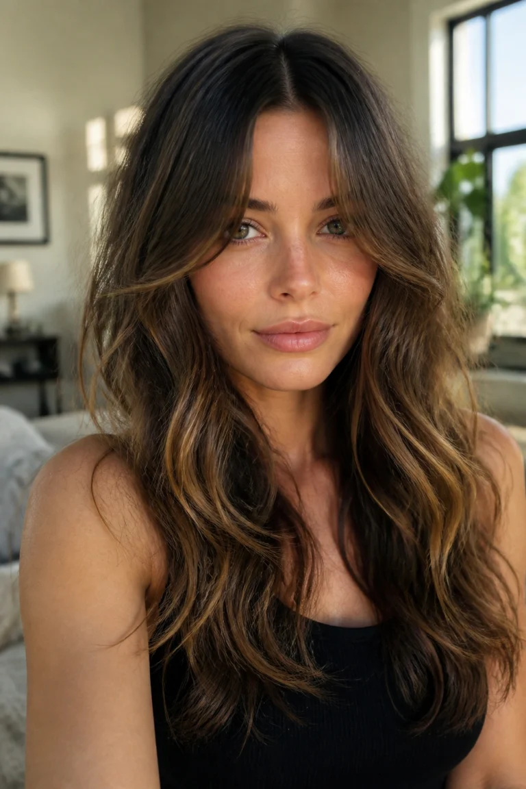 18 Messy Long Hairstyles for Round Faces