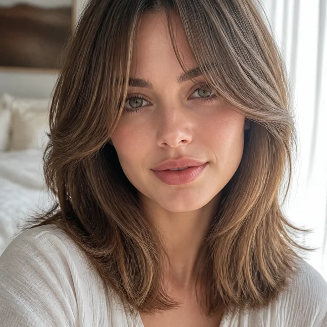 25 Medium Hairstyles for Round Faces