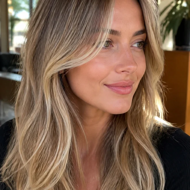 22 Long Blonde Face Framing Highlights for Round Faces