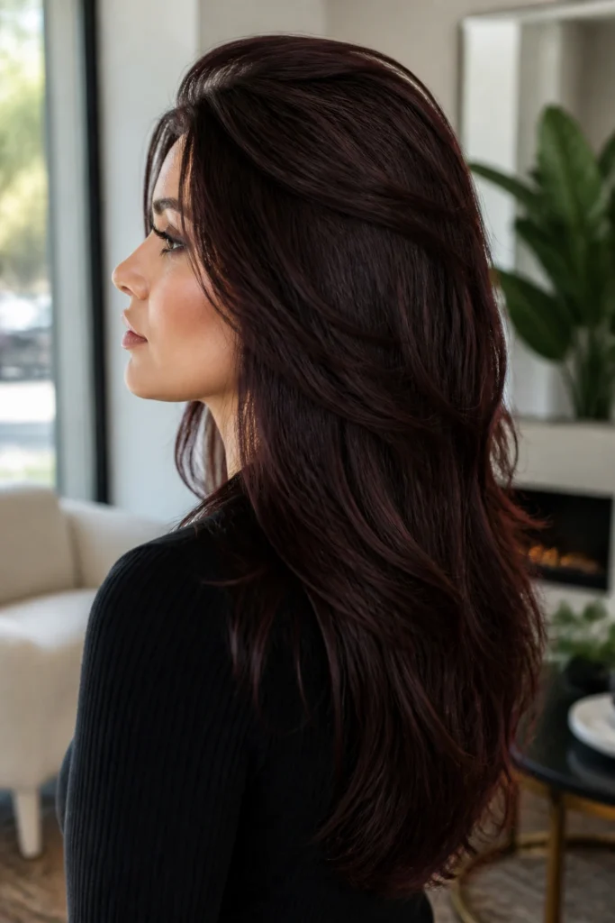 28 Mahogany Brown Hair Color Ideas for Round Faces