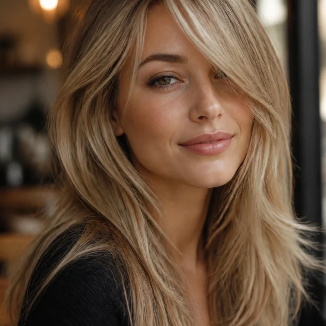 28 Long Blonde Shag Haircuts for Round Faces