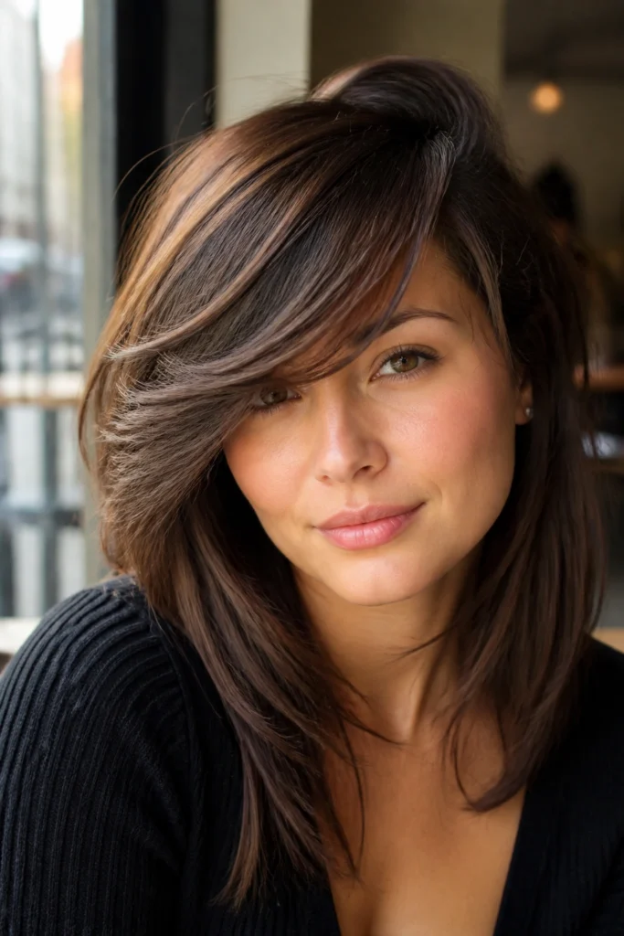 18 Feathered Bangs Ideas for Round Faces