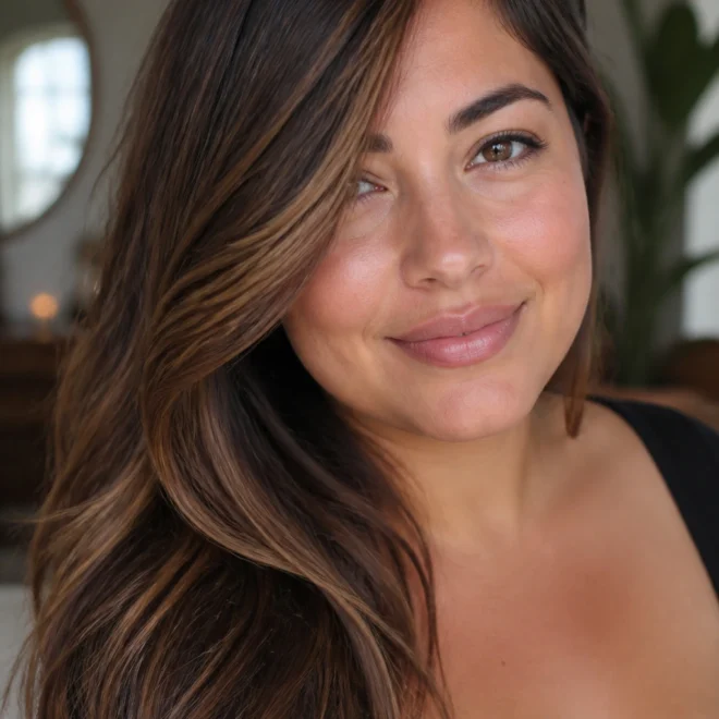 18 Hazelnut Brown Highlights for Round Faces