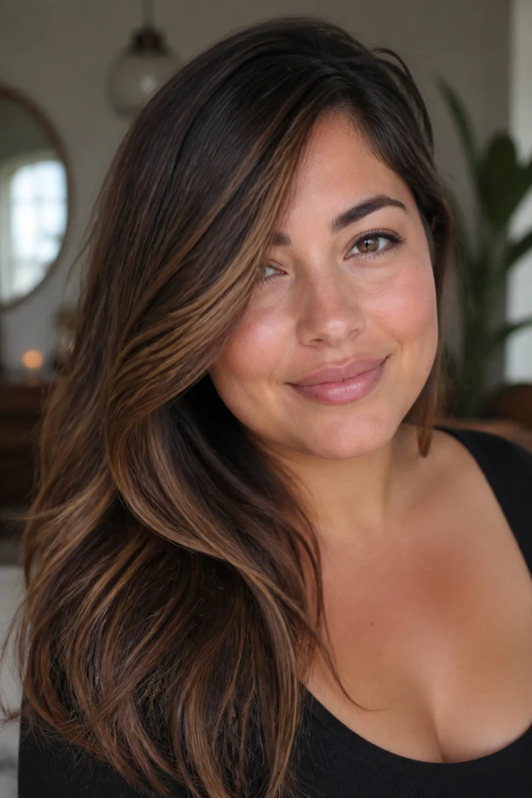 18 Hazelnut Brown Highlights for Round Faces