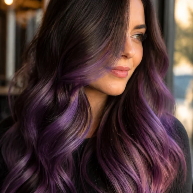 20 Brown Purple Ombre Hair Ideas for Long Hair