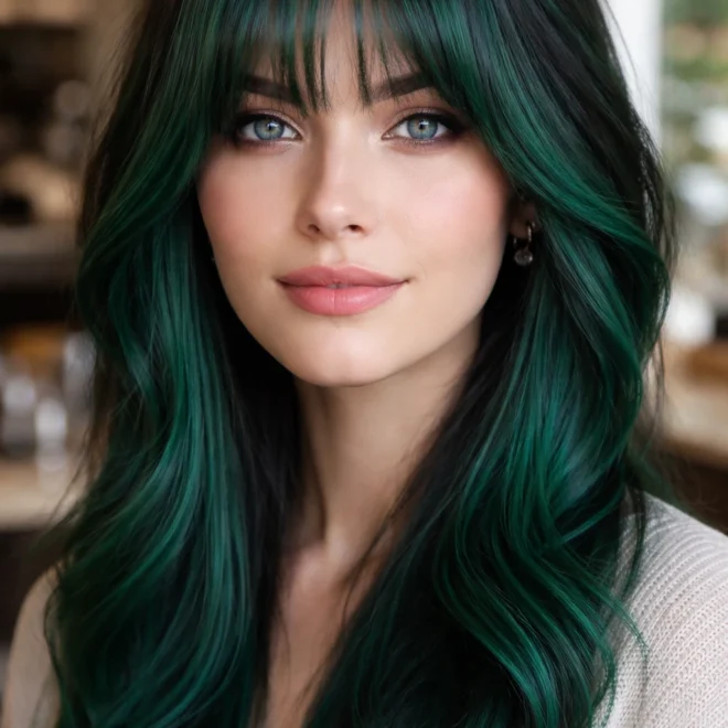 20 Emerald Green Hair Color Ideas for Cool Skin Tones
