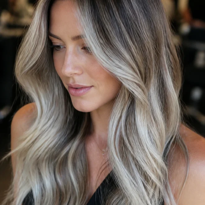 20 Platinum Blonde Balayage Looks for Brown Hair