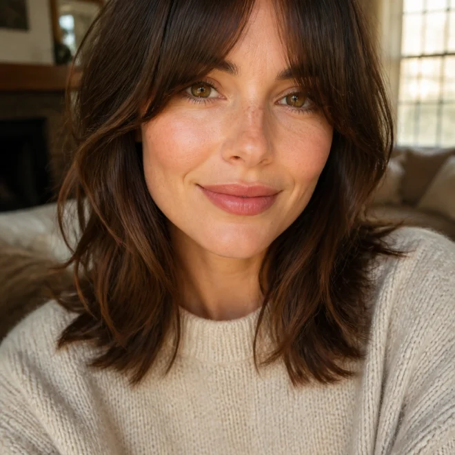 28 Medium Inverted Bangs Ideas for Round Faces