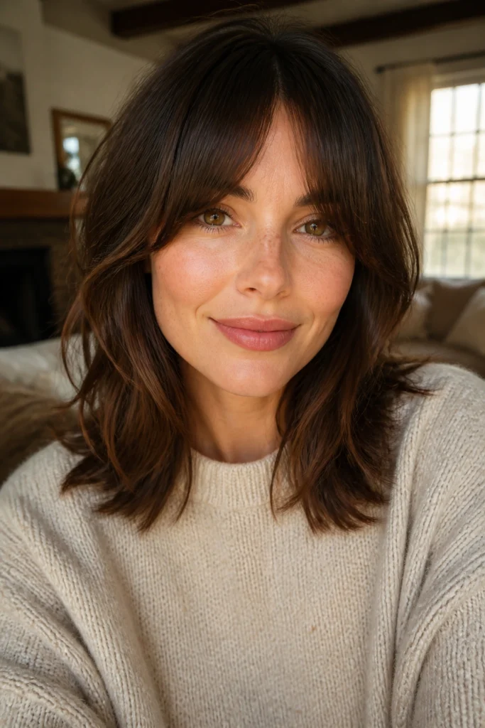 28 Medium Inverted Bangs Ideas for Round Faces