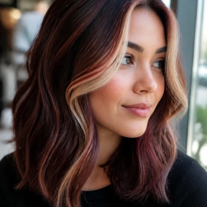 22 Burgundy Blonde Balayage Looks for Brown Hair