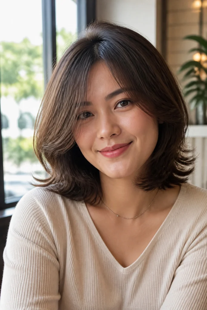 18 Feathered Hairstyles for Round Faces