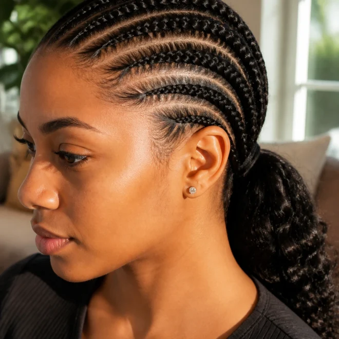 15 Side Cornrow Braid Styles for Natural Hair