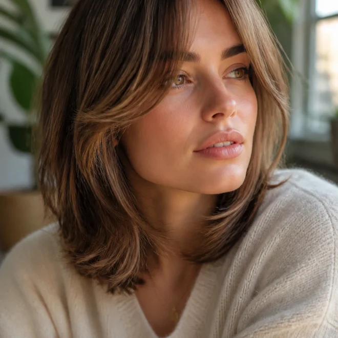 30 Feathered Haircuts for Round Faces