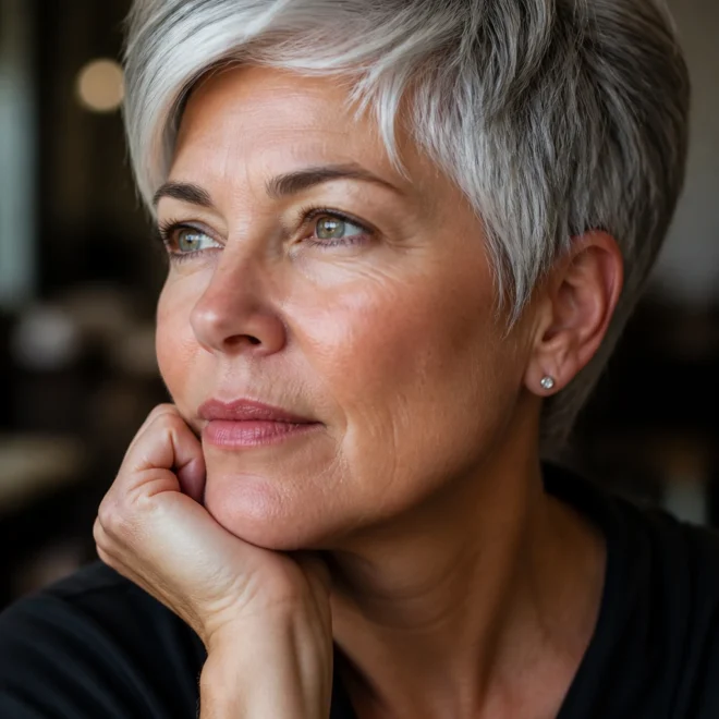 28 Grey Haircuts for Round Faces