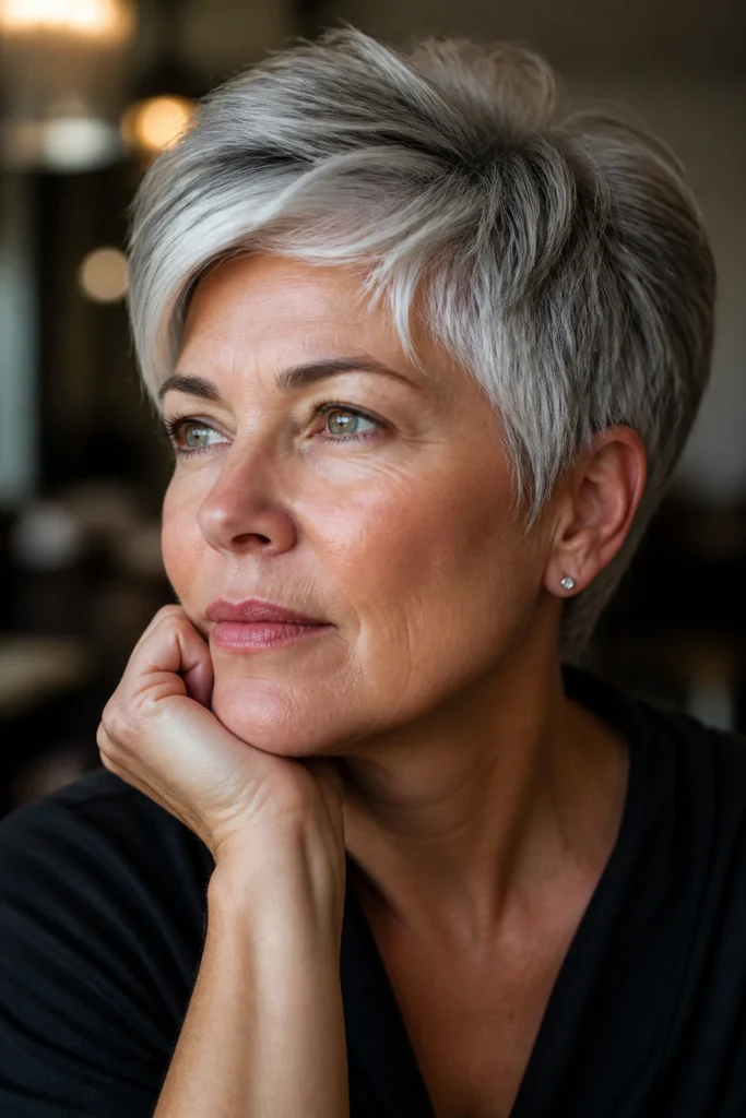 28 Grey Haircuts for Round Faces