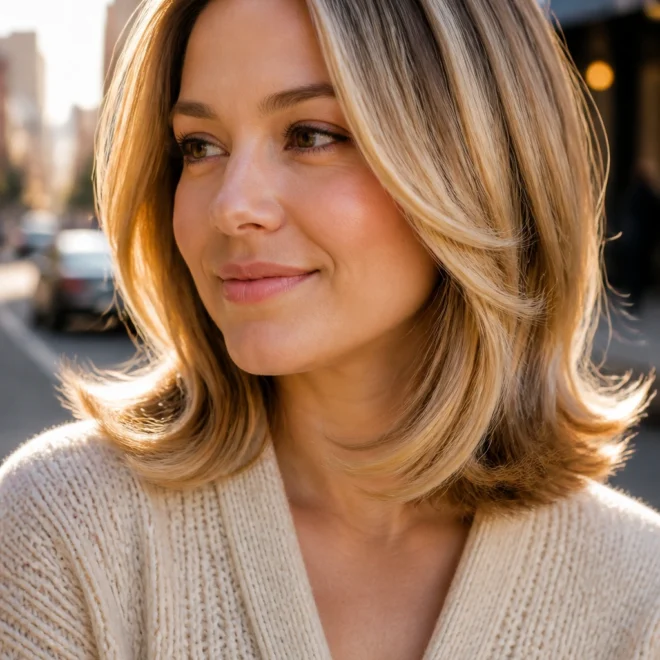 25 Medium Blonde Hairstyles for Round Faces