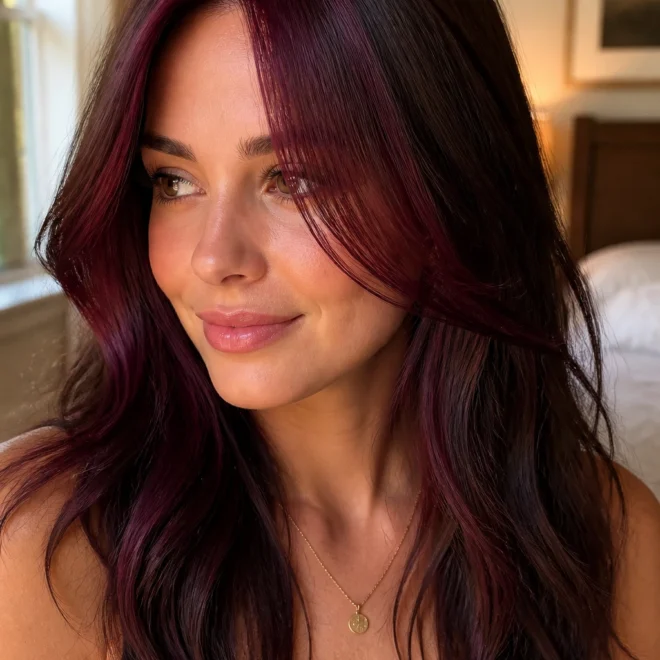 20 Burgundy Highlights for Brown Hair