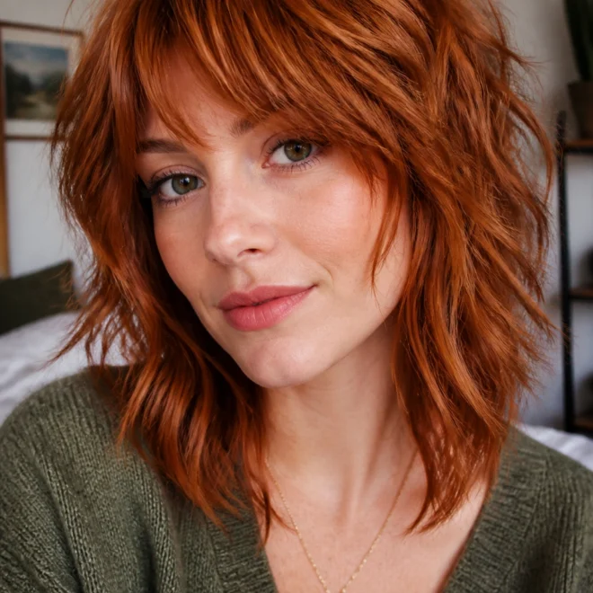 28 Ginger Hairstyles for Round Faces