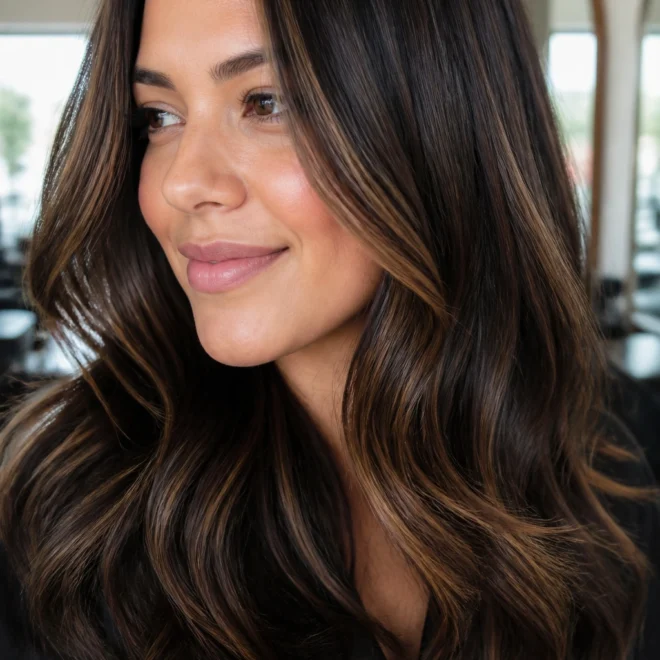 20 Brown Black Highlights for Round Faces