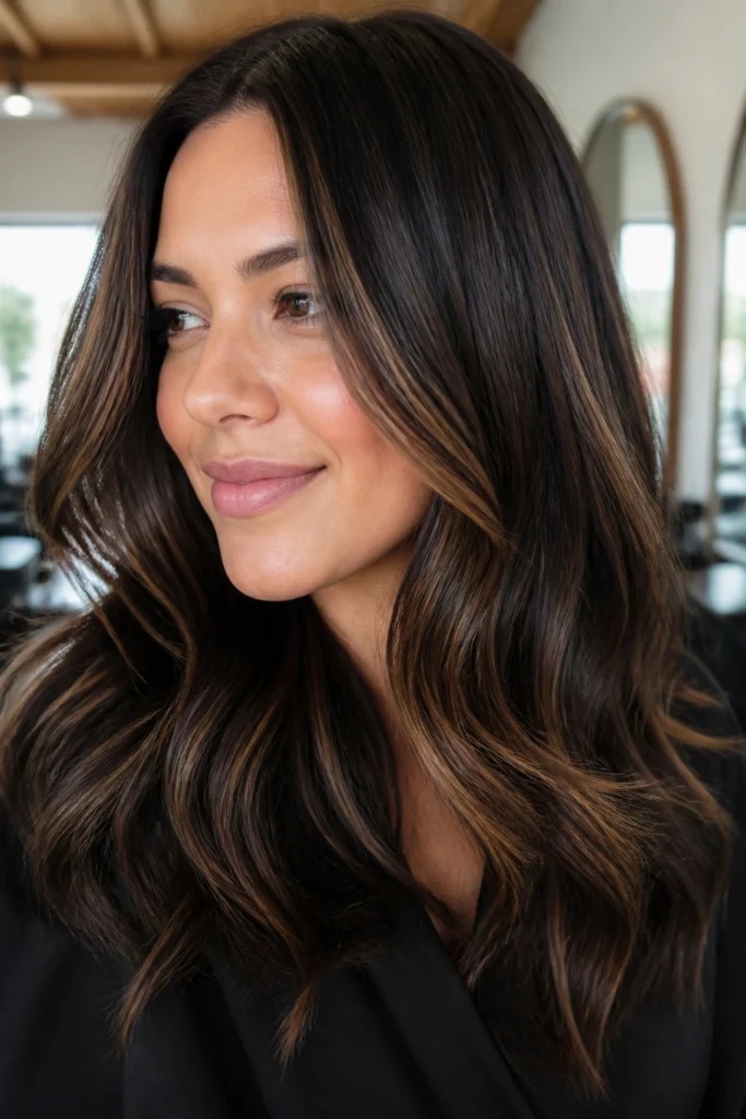 20 Brown Black Highlights for Round Faces