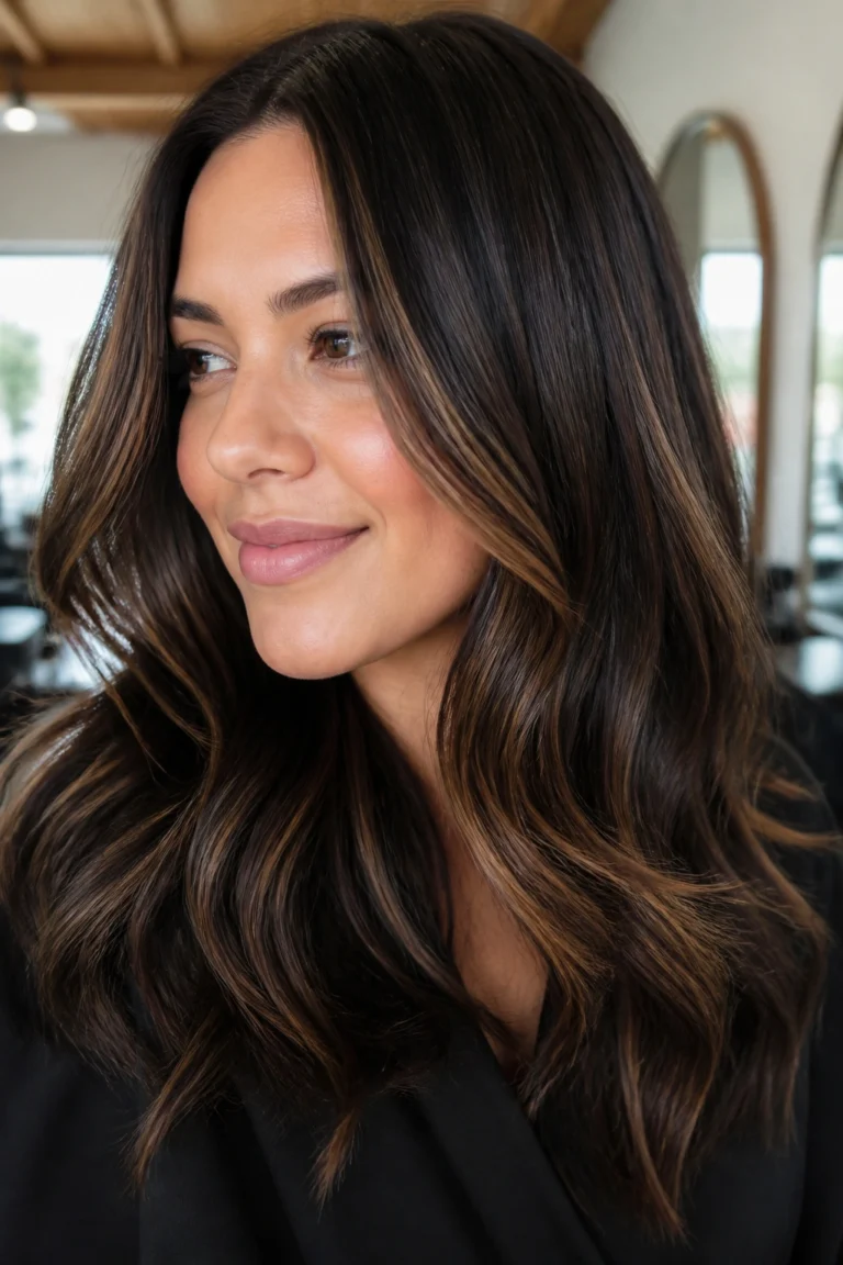 20 Brown Black Highlights for Round Faces