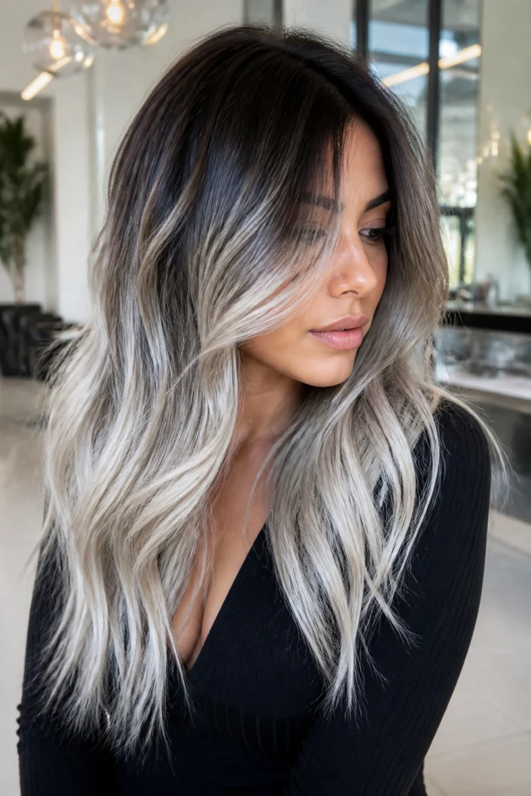 28 White Balayage Looks for Brown Hair