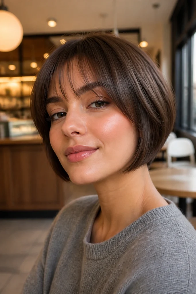28 Sleek Short Hairstyles for Round Faces