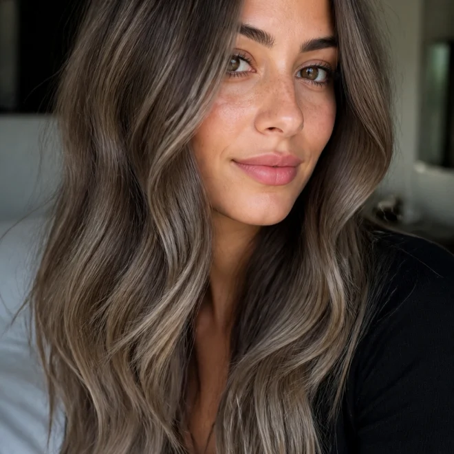28 Brown Grey Highlights for Round Faces