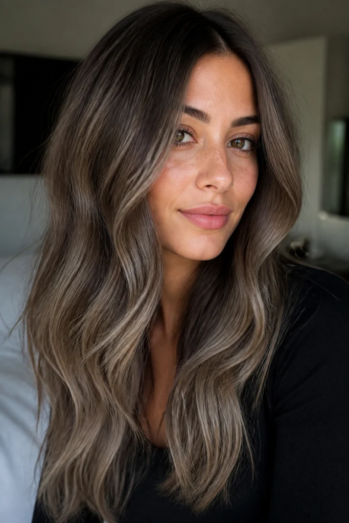28 Brown Grey Highlights for Round Faces
