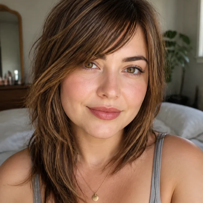 25 Choppy Side Bangs for Round Faces