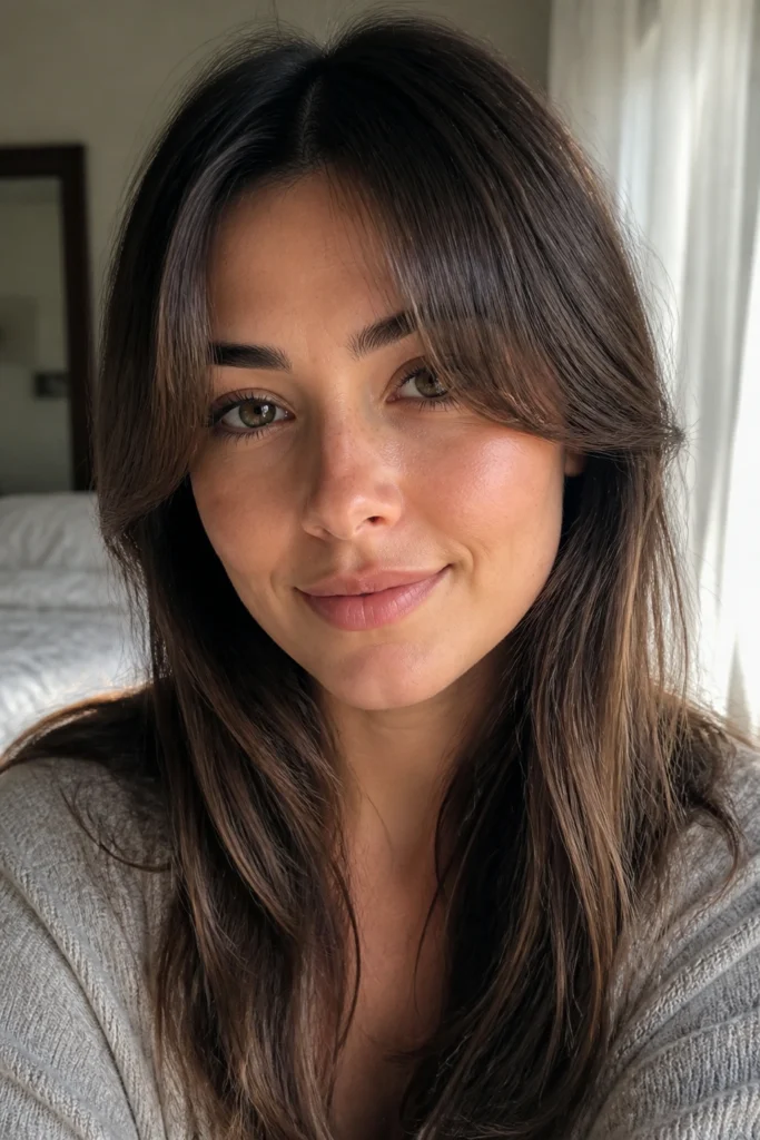 28 Inverted Bangs Ideas for Round Faces
