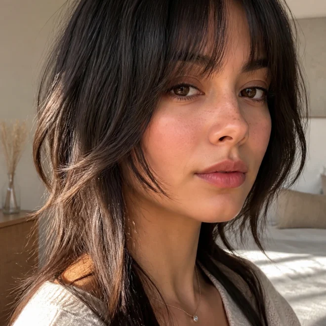 22 Choppy Bangs Ideas for Round Faces