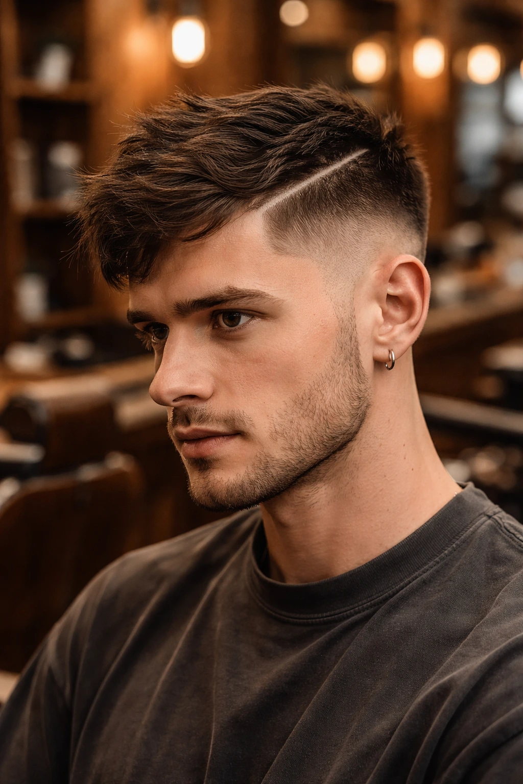 Man with hard part crop showing crisp razor-defined line
