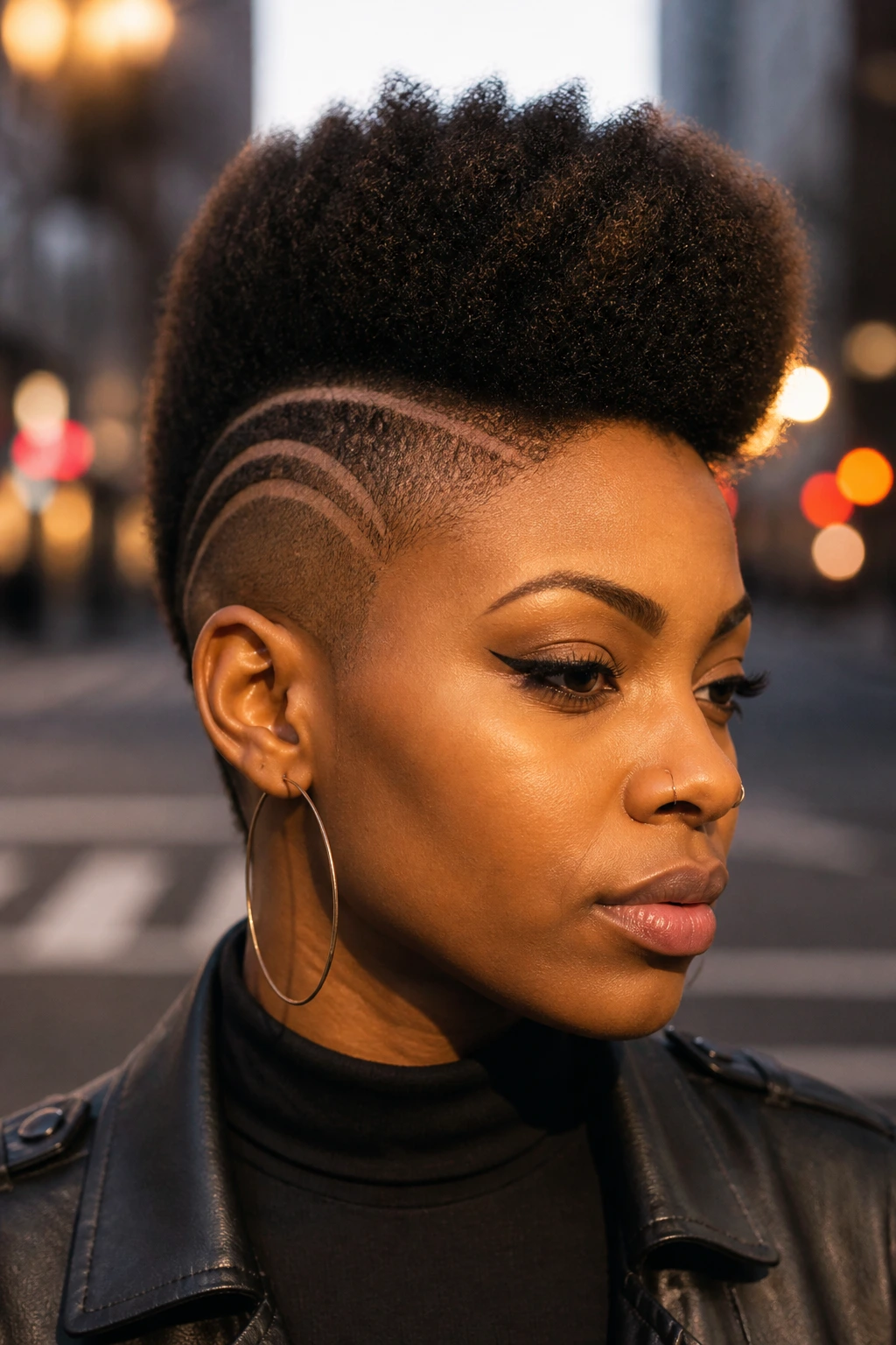 High-top Mohawk with side designs portrait