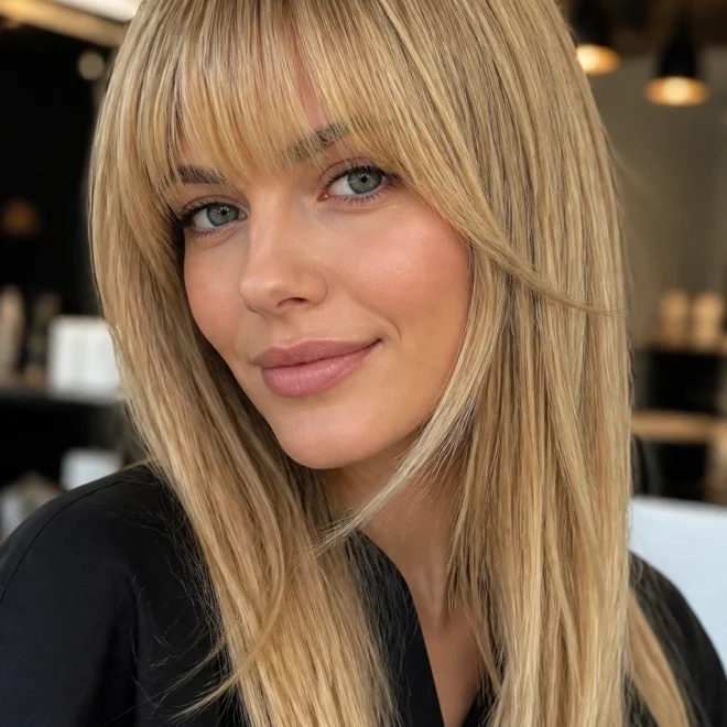 15 Straight Blonde Bangs Ideas for Round Faces