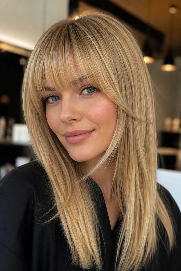 15 Straight Blonde Bangs Ideas for Round Faces