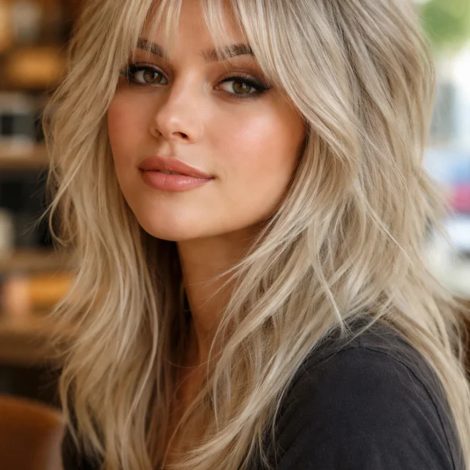 18 Icy Blonde Dark Root Hair Colors for Round Faces